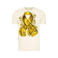 Childhood Cancer Yellow Ribbon With Boxing Gloves Vintage Tee | Teevron