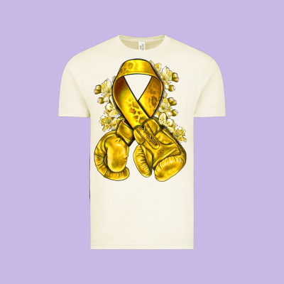 Childhood Cancer Yellow Ribbon With Boxing Gloves Vintage Tee Designed By Nancycooperartshop