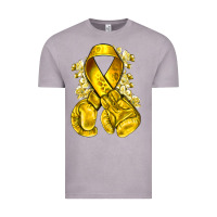 Vintage Zinc Childhood Cancer yellow ribbon with boxing gloves Vintage Tee - NancyCooperArtShop