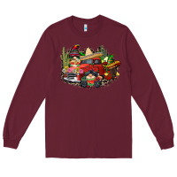 Burgundy cinco de mayo truck Long Sleeve Tee - CowGirlArtShop