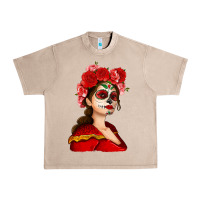 French Oak Sugar skull girl Urban Heavy Tee - NancyCooperArtShop