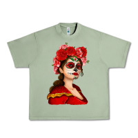 Oil Green Sugar skull girl Urban Heavy Tee - NancyCooperArtShop