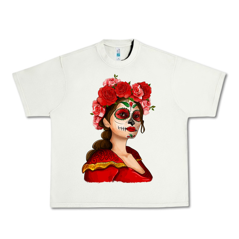 Sugar Skull Girl Urban Heavy Tee by NancyCooperArtShop | Teevron
