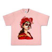 Salmon Sugar skull girl Urban Heavy Tee - NancyCooperArtShop