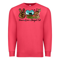 Cardinal Peace Love Bengal Cat Premium Sweatshirt - LillyAllenDesigns