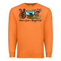 Carrot Peace Love Bengal Cat Premium Sweatshirt - LillyAllenDesigns