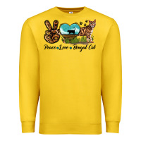 Lemon Peace Love Bengal Cat Premium Sweatshirt - LillyAllenDesigns