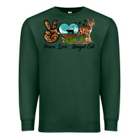 Sports Green Peace Love Bengal Cat Premium Sweatshirt - LillyAllenDesigns