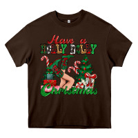 Chocolate Brown have a holly dolly christmas Heavy Core Tee - MaliasSmallBusiness