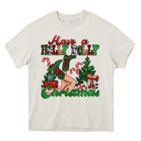 Cream have a holly dolly christmas Heavy Core Tee - MaliasSmallBusiness