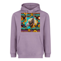 Lavender Haflinger Horse Aztec Heavyweight Hoodie - LillyAllenDesigns