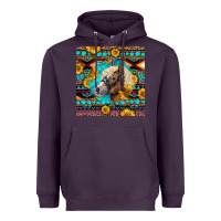 Plum Haflinger Horse Aztec Heavyweight Hoodie - LillyAllenDesigns