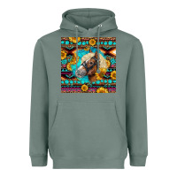 Sage Haflinger Horse Aztec Heavyweight Hoodie - LillyAllenDesigns