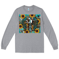 Heather Grey western faith sunflower's Long Sleeve Tee - RanaPortraitStore