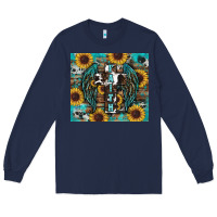 Navy western faith sunflower's Long Sleeve Tee - RanaPortraitStore