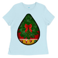 Baby Blue christmas teardrop Ladies Tee - BundleAndBundleShop