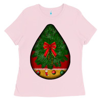 Bubblegum Pink christmas teardrop Ladies Tee - BundleAndBundleShop