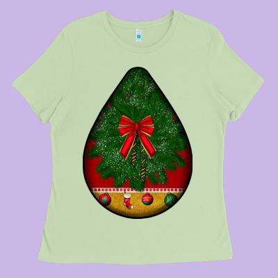 Christmas Teardrop Ladies Tee Designed By Bundleandbundleshop