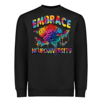 Black Embrace neurodiversity Autism Heavyweight Sweatshirt - FaDigitalArtStudio