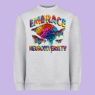 Embrace Neurodiversity Autism Heavyweight Sweatshirt Designed By Fadigitalartstudio