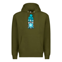 Army Green winter gnome with snowflake Premium Hoodie - BundleAndBundleShop