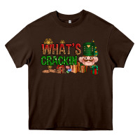 Chocolate Brown What's crackin Christmas Heavy Core Tee - NancyCooperArtShop