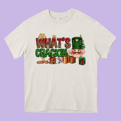 What's Crackin Christmas Heavy Core Tee Designed By Nancycooperartshop