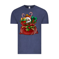 Vintage Denim Chrismas Santa claus bag Vintage Tee - NancyCooperArtShop