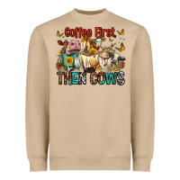 Mushroom Coffee First Then Cows Heavyweight Sweatshirt - FaDigitalArtStudio