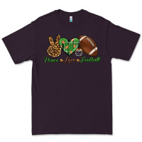 Plum peace love football Premium Tee - BundleAndBundleShop