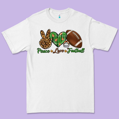Peace Love Football Premium Tee Designed By Bundleandbundleshop