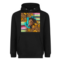 Black quarter horse aztec pattern Heavyweight Hoodie - LillyAllenDesigns