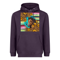 Plum quarter horse aztec pattern Heavyweight Hoodie - LillyAllenDesigns