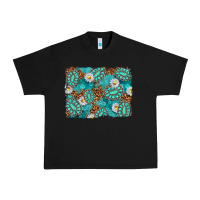 Black Leopard and Turquoise Gemstone Background Urban Heavy Tee - texasbilliewilder
