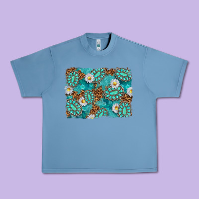 Leopard And Turquoise Gemstone Background Urban Heavy Tee Designed By Texasbilliewilder
