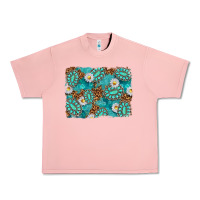 Salmon Leopard and Turquoise Gemstone Background Urban Heavy Tee - texasbilliewilder