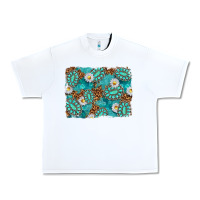 White Leopard and Turquoise Gemstone Background Urban Heavy Tee - texasbilliewilder