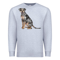 Heather Grey catahoula leopard dog Premium Sweatshirt - LillyAllenDesigns
