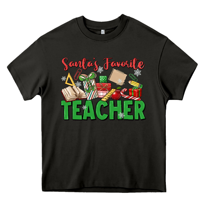Santa's Favorite Teacher Heavy Core Tee by MaliasSmallBusiness | Teevron