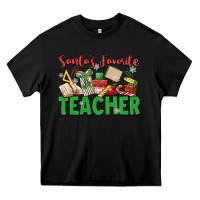 Black santa's favorite teacher Heavy Core Tee - MaliasSmallBusiness