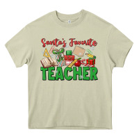 Mossy santa's favorite teacher Heavy Core Tee - MaliasSmallBusiness