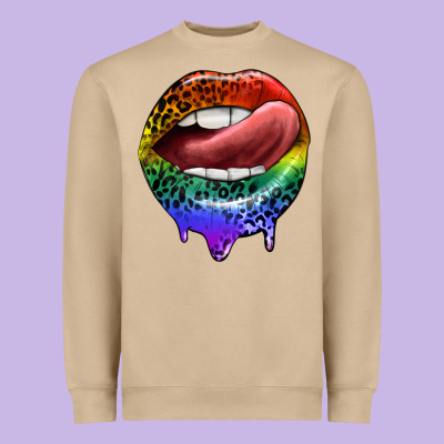 Rainbow Lips Pride Heavyweight Sweatshirt Designed By Fadigitalartstudio