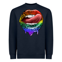 Navy rainbow lips pride Heavyweight Sweatshirt - FaDigitalArtStudio