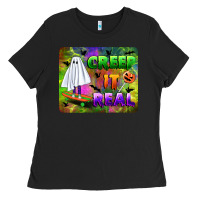 Black creep it real mousepad Ladies Tee - BundleAndBundleShop