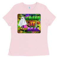 Bubblegum Pink creep it real mousepad Ladies Tee - BundleAndBundleShop