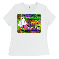 White creep it real mousepad Ladies Tee - BundleAndBundleShop