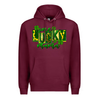Burgundy one lucky mama st patricks Premium Hoodie - FaDigitalArtStudio