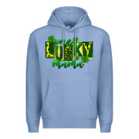 Colony Blue one lucky mama st patricks Premium Hoodie - FaDigitalArtStudio