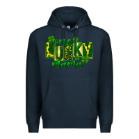 Navy one lucky mama st patricks Premium Hoodie - FaDigitalArtStudio