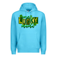 Ocean Blue one lucky mama st patricks Premium Hoodie - FaDigitalArtStudio